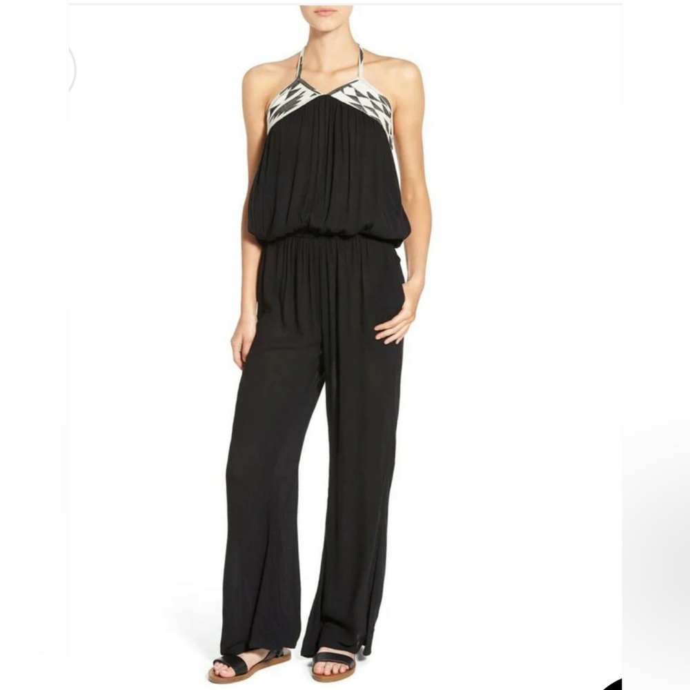 Rip Curl Jacquard Desert Halter Black Jumpsuit - Size S